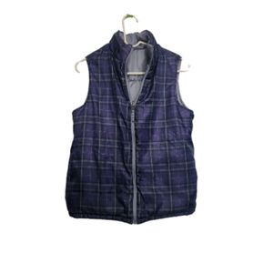 Merona Plaid Puffer Vest SZ M